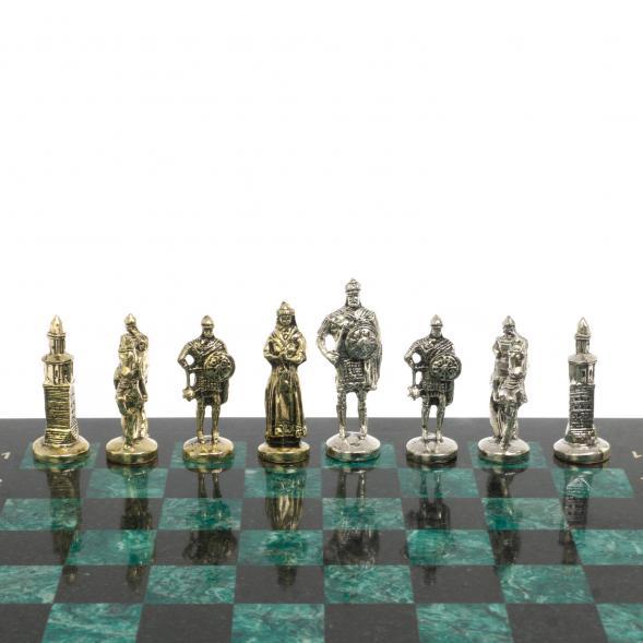 Сувенирные шахматы &amp;quot;Русь&amp;quot; доска 40х40 см шабровский змеевик 126831