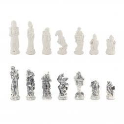 Шахматы &amp;quot;Русские народные сказки&amp;quot; доска из камня 44х44 см