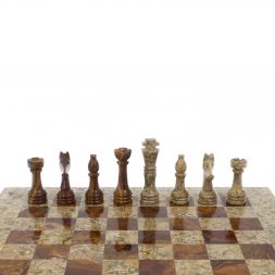 Каменные шахматы "Дебют" 38х38 см оникс ракушечник