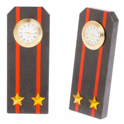 Часы &amp;quot;Погон подполковник МП ВМФ&amp;quot; из змеевика