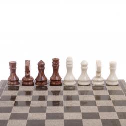 Шахматы с гравировкой &amp;quot;Греческий орнамент&amp;quot; доска 40х40 см лемезит мрамор