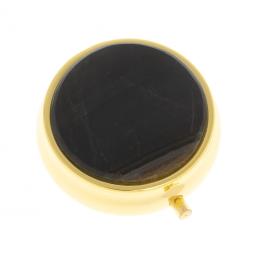 Таблетница на 3 отсека камень соколиный глаз цвет золото