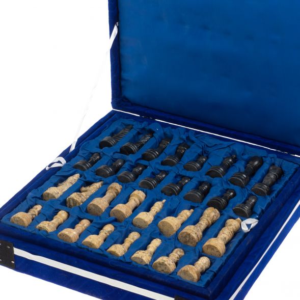 Каменные шахматы &amp;quot;Дебют&amp;quot;  доска 30х30 см мрамор ракушечник 127702