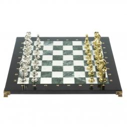 Шахматы &amp;quot;Стаунтон&amp;quot; доска 40х40 см из мрамора и змеевика