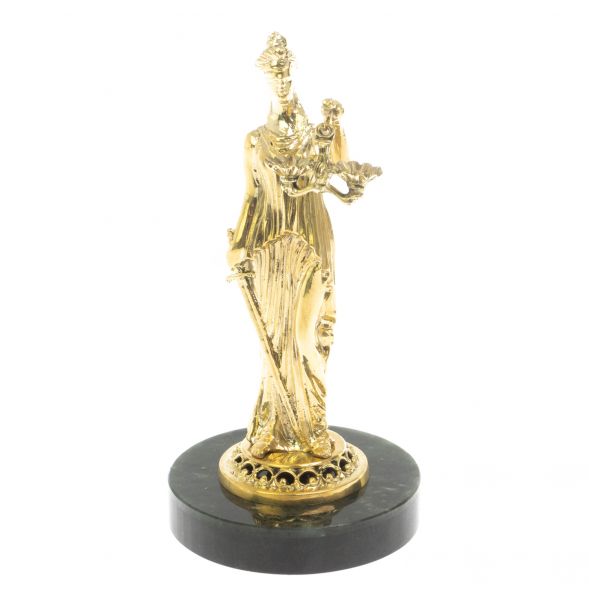 Статуэтка бронзовая &amp;quot;Фемида&amp;quot; на нефрите 7,5х7,5х14,5 см 128924