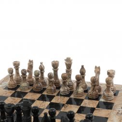 Шахматы из камня "Виктория" доска 38х38 см оникс мрамор