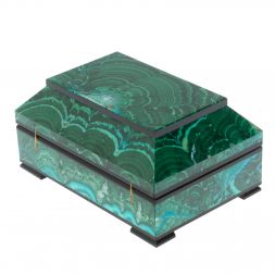 Ларец из малахита с хризоколлой &amp;quot;Желание&amp;quot; 13х9х6,5 см