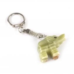 Брелок для ключей &amp;quot;Слон&amp;quot; из натурального камня оникс