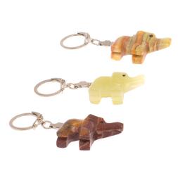 Брелок для ключей &amp;quot;Слон&amp;quot; из натурального камня оникс