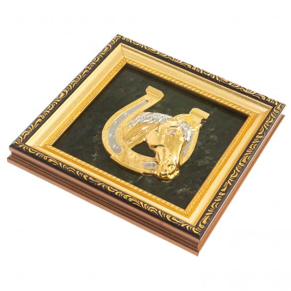 Панно &amp;quot;Подкова с лошадью&amp;quot; из нефрита 116251