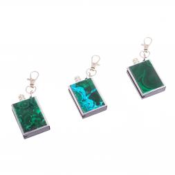 Брелок огниво &amp;quot;Вечная спичка&amp;quot; с накладкой из камня малахит 2,8х1,3х5 см