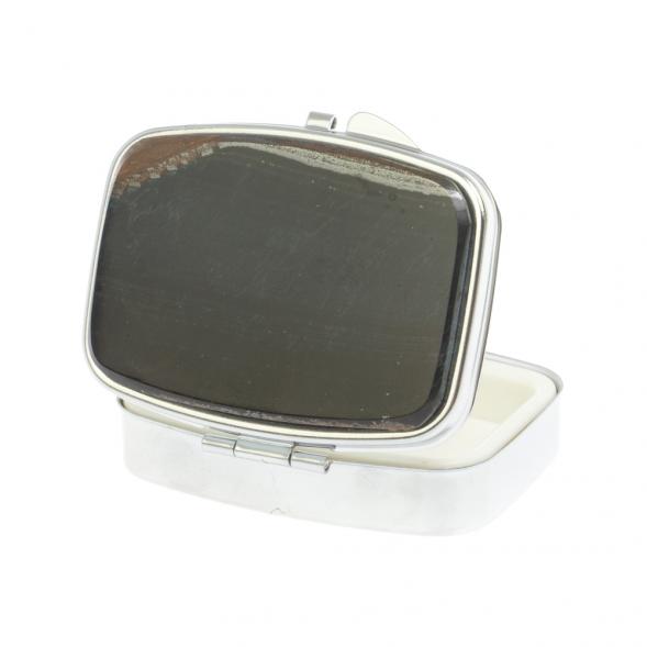 Таблетница на 2 отделения камень соколиный глаз цвет серебро 126987