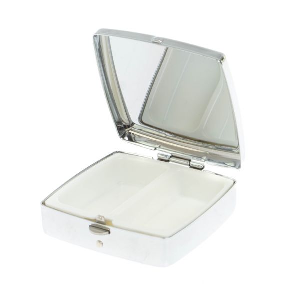 Таблетница на 2 отсека камень парагонит цвет серебро 127782