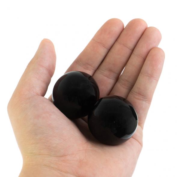 Шары массажные 3,5 см из черного обсидиана 128329