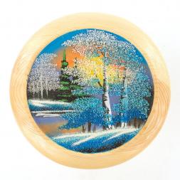 Тарелка декоративная "Зима" 20 см каменная крошка