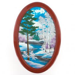 Панно овальное "Зима" 60х40 см