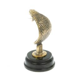 Статуэтка &amp;quot;Кобра&amp;quot; бронза на подставке из нефрита