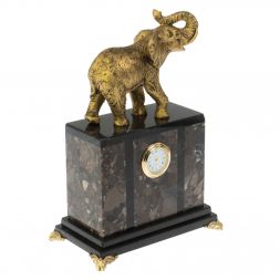 Часы &amp;quot;Слон&amp;quot; из камня конгломерат