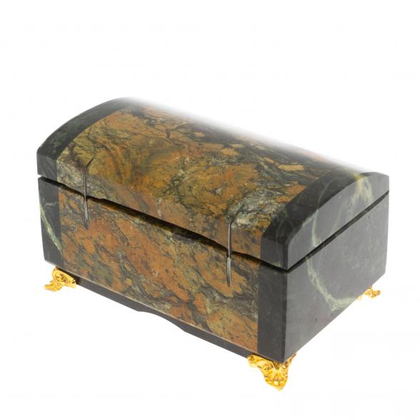 Шкатулка &amp;quot;Сундук&amp;quot; из лиственита и змеевика 129777