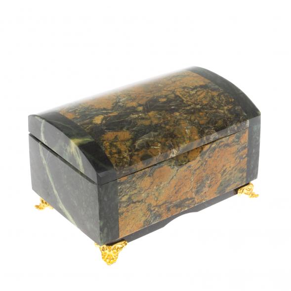 Шкатулка &amp;quot;Сундук&amp;quot; из лиственита и змеевика 129777