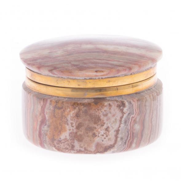 Шкатулка из натурального камня оникс &amp;quot;Круглая&amp;quot; 7,6х5 см (3) 121891