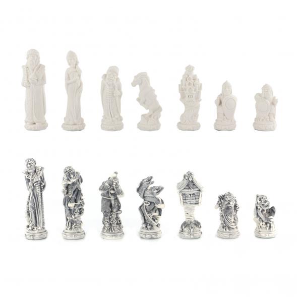 Шахматы настольные &amp;quot;Русские сказки&amp;quot; камень змеевик 40х40 см 118055