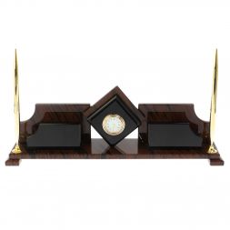 Настольный набор &amp;quot;Ромб&amp;quot; из обсидиана