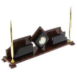 Настольный набор &amp;quot;Ромб&amp;quot; из обсидиана