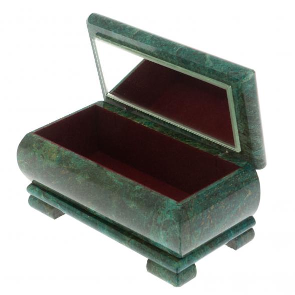 Шкатулка &amp;quot;Цветы&amp;quot; из змеевика 16х8х7,5 см 128855