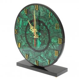 Настольные часы "Мозайка" из малахита 23,5х7х23,5 см