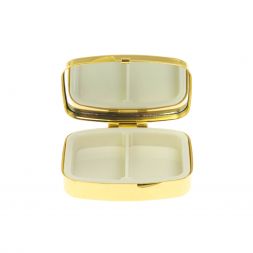 Таблетница на 2 отделения камень чароит цвет золото