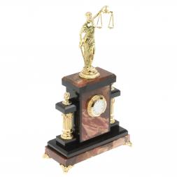 Часы из бронзы &amp;quot;Фемида&amp;quot; камень яшма