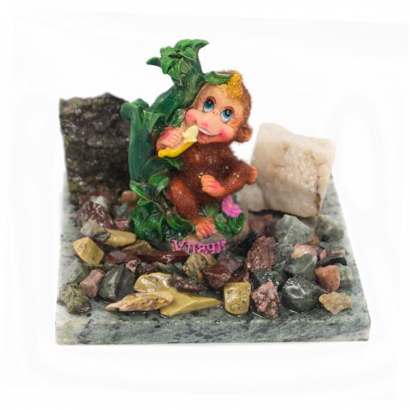 Сувенир &amp;quot;Обезьянка с бананом №4&amp;quot; змеевик 116752