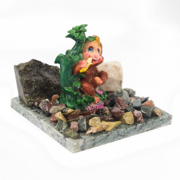 Сувенир &amp;quot;Обезьянка с бананом №4&amp;quot; змеевик 116752