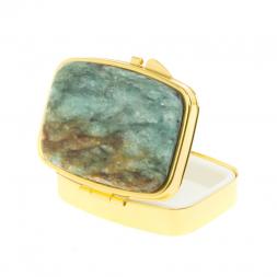 Таблетница на 2 отделения камень парагонит цвет золото