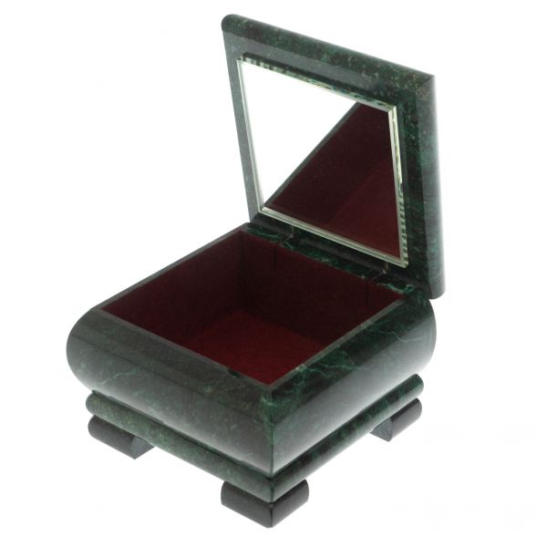 Шкатулка &amp;quot;Мишки&amp;quot; из змеевика 10х10х7 см 128856