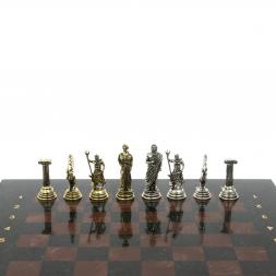 Шахматы настольные &amp;quot;Римские лучники&amp;quot; 28х28 см из камня лемезит