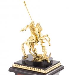 Настольные часы &amp;quot;Святой Георгий&amp;quot; бронза яшма