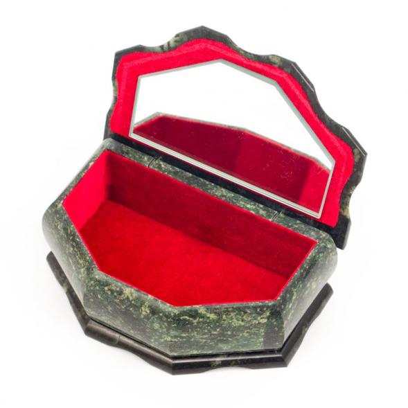 Шкатулка из камня &amp;quot;Домик&amp;quot; большой змеевик 16х10х8 см 112093