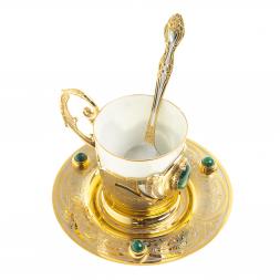 Кофейная пара &amp;quot;Малахит&amp;quot; 80 мл Златоуст