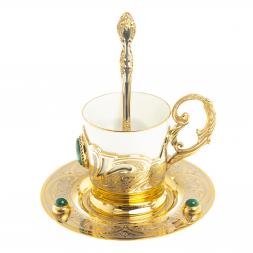 Кофейная пара &amp;quot;Малахит&amp;quot; 80 мл Златоуст