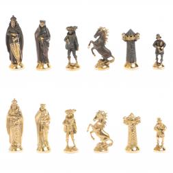 Шахматы настольные &amp;quot;Средневековье&amp;quot; 40х40 см серый мрамор бронза