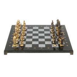 Шахматы настольные &amp;quot;Средневековье&amp;quot; 40х40 см серый мрамор бронза