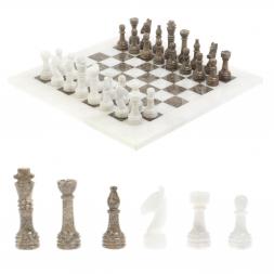 Шахматы &amp;quot;Дебют&amp;quot; доска 38х38 см из белого мрамора и ракушечника