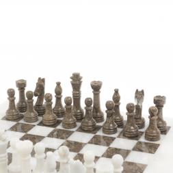 Шахматы &amp;quot;Дебют&amp;quot; доска 38х38 см из белого мрамора и ракушечника