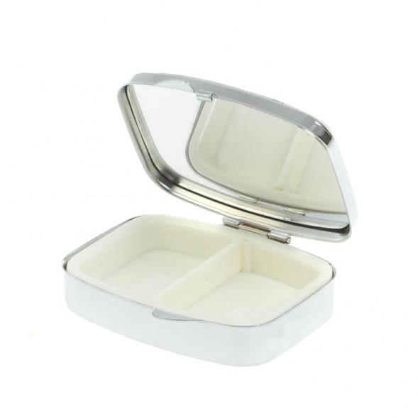 Таблетница на 2 отделения камень парагонит цвет серебро 127784