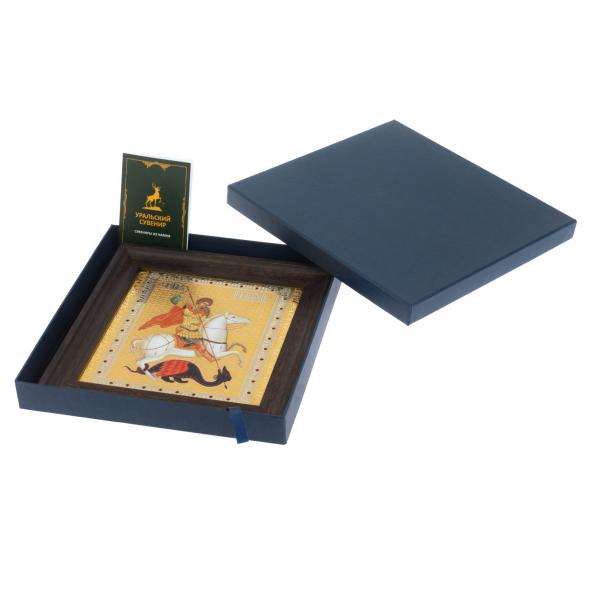 Икона &amp;quot;Св. Георгий Победоносец&amp;quot; багет 22,5х23,5х2 см Златоуст 128009