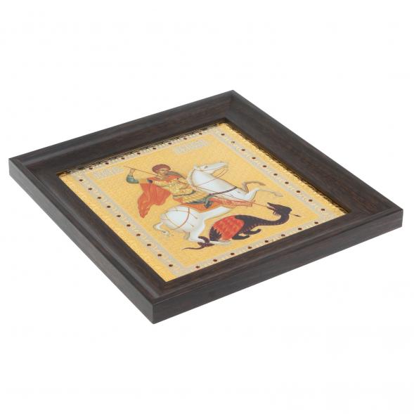 Икона &amp;quot;Св. Георгий Победоносец&amp;quot; багет 22,5х23,5х2 см Златоуст 128009