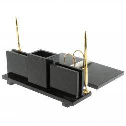 Настольный набор "Офисный" из мармора и змеевика с гербом РФ