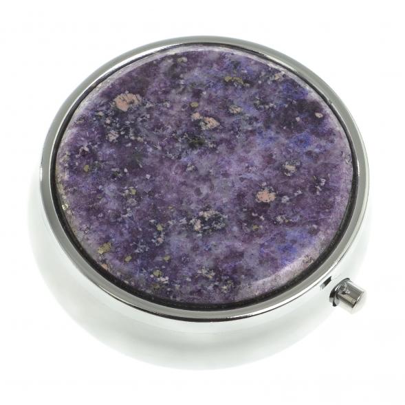 Таблетница на 3 отсека фиолетовый флюорит цвет серебро 123203